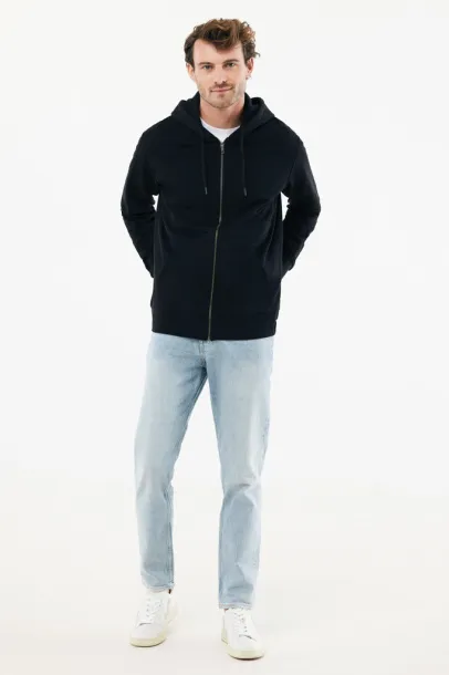  Iqoniq Abisko hoodie sa zatvaračem od recikliranog pamuka - iqoniq Crna 