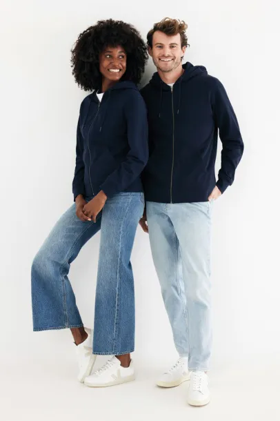  Iqoniq Abisko hoodie sa zatvaračem od recikliranog pamuka, 340 g/m² - iqoniq navy