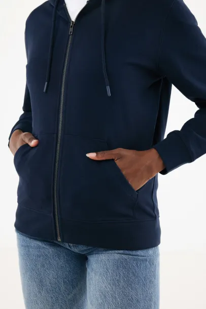  Iqoniq Abisko hoodie sa zatvaračem od recikliranog pamuka, 340 g/m² - iqoniq navy