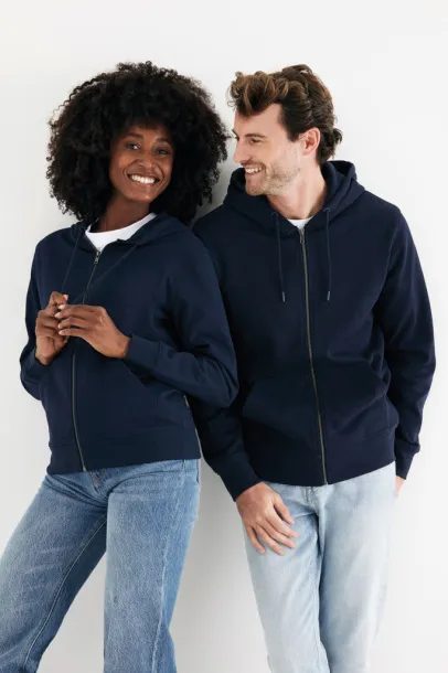  Iqoniq Abisko hoodie sa zatvaračem od recikliranog pamuka - iqoniq blue 