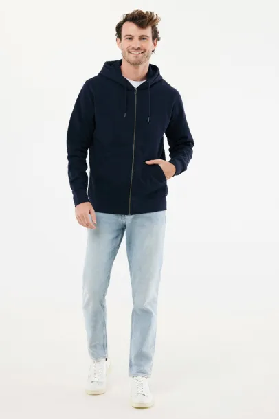  Iqoniq Abisko hoodie sa zatvaračem od recikliranog pamuka - iqoniq navy