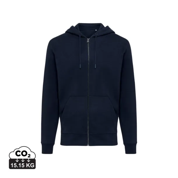  Iqoniq Abisko hoodie sa zatvaračem od recikliranog pamuka - iqoniq navy