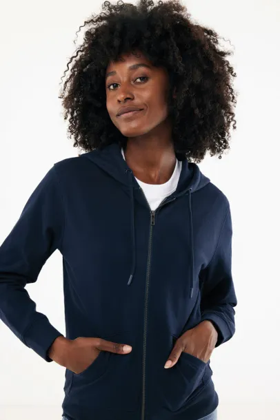  Iqoniq Abisko hoodie sa zatvaračem od recikliranog pamuka - iqoniq blue 