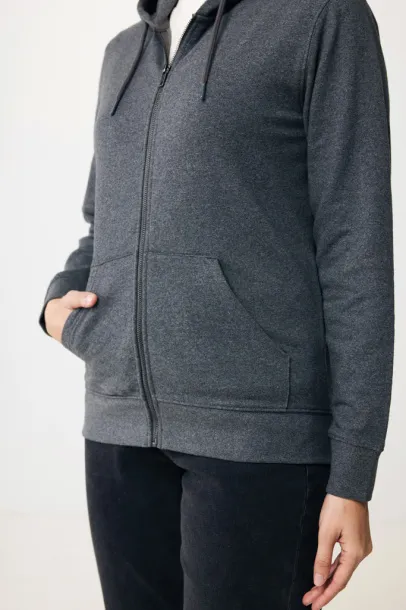  Iqoniq Abisko recycled cotton zip through hoodie - iqoniq heather anthracite