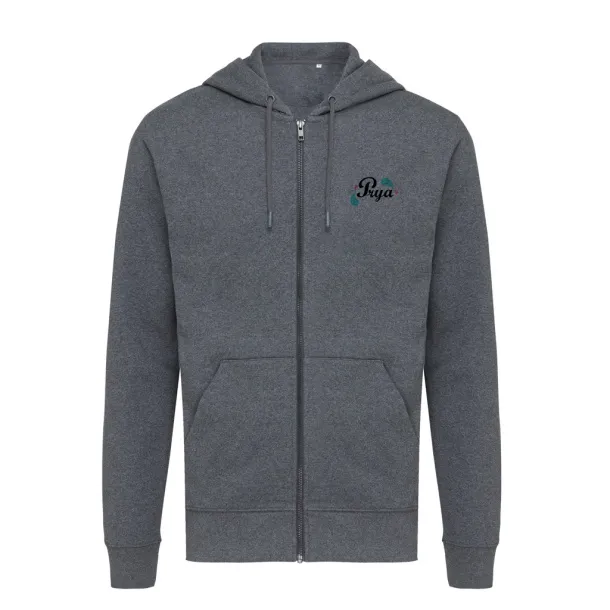  Iqoniq Abisko recycled cotton zip through hoodie - iqoniq heather anthracite