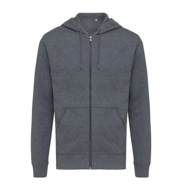  Iqoniq Abisko recycled cotton zip through hoodie - iqoniq heather anthracite