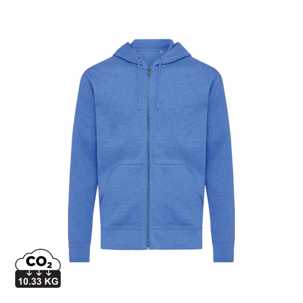  Iqoniq Abisko hoodie sa zatvaračem od recikliranog pamuka, 340 g/m² - iqoniq heather blue