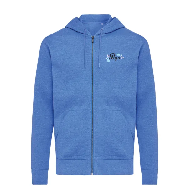  Iqoniq Abisko recycled cotton zip through hoodie - iqoniq heather blue