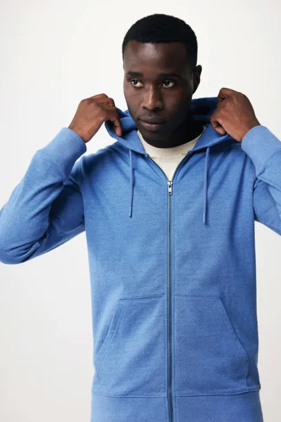  Iqoniq Abisko hoodie sa zatvaračem od recikliranog pamuka, 340 g/m² - iqoniq heather blue