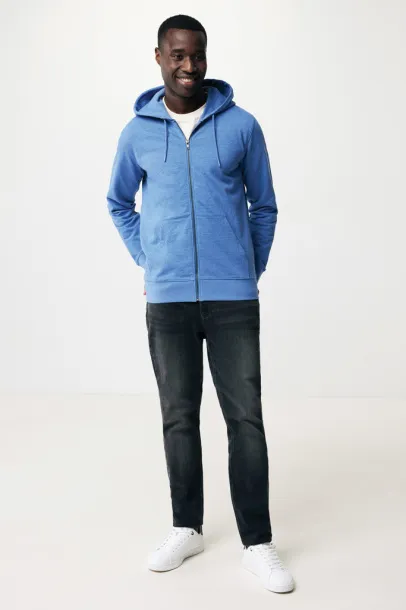  Iqoniq Abisko recycled cotton zip through hoodie - iqoniq heather blue