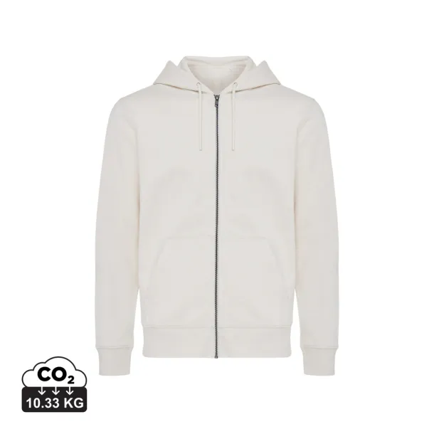 Iqoniq Abisko hoodie sa zatvaračem od recikliranog pamuka - iqoniq white 