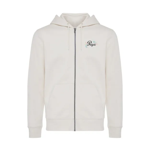  Iqoniq Abisko hoodie sa zatvaračem od recikliranog pamuka, 340 g/m² - iqoniq natural raw