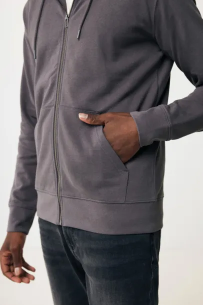  Iqoniq Abisko hoodie sa zatvaračem od recikliranog pamuka - iqoniq anthracite