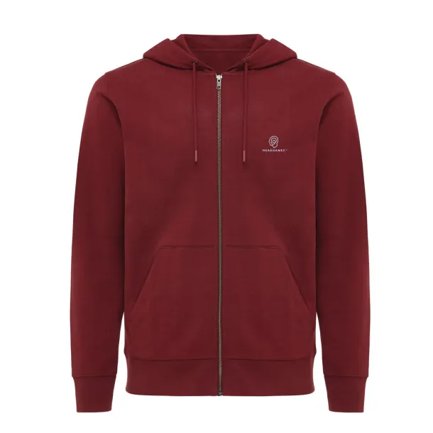  Iqoniq Abisko hoodie sa zatvaračem od recikliranog pamuka - iqoniq burgundy