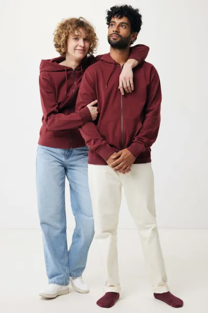  Iqoniq Abisko hoodie sa zatvaračem od recikliranog pamuka, 340 g/m² - iqoniq burgundy