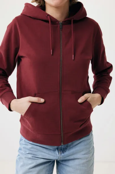  Iqoniq Abisko hoodie sa zatvaračem od recikliranog pamuka - iqoniq burgundy