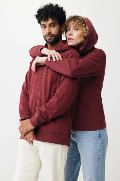  Iqoniq Abisko hoodie sa zatvaračem od recikliranog pamuka - iqoniq burgundy