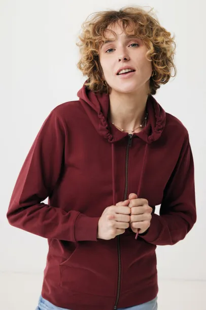  Iqoniq Abisko hoodie sa zatvaračem od recikliranog pamuka - iqoniq burgundy