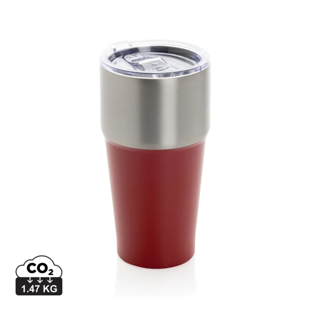 Fluid šalica od RCS certificiranog recikliranog čelika, 500 ml - XD Collection red 