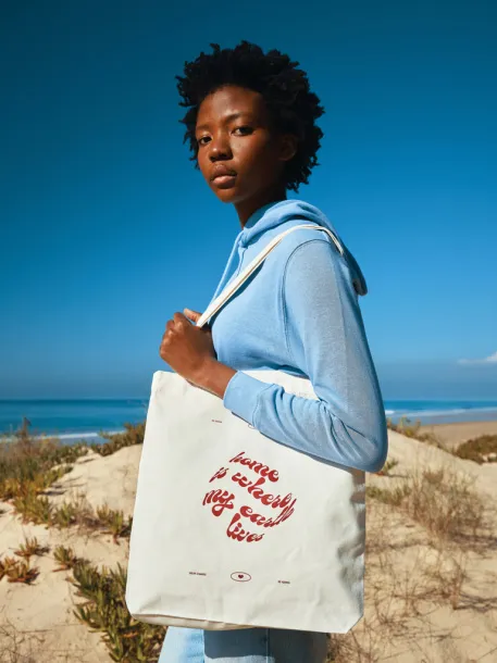  Iqoniq Rila lightweight recycled cotton hoodie - iqoniq sky blue