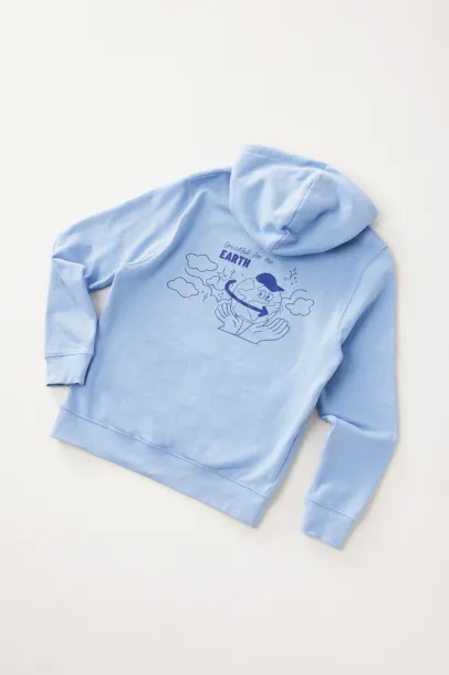  Iqoniq Rila lightweight recycled cotton hoodie - iqoniq sky blue