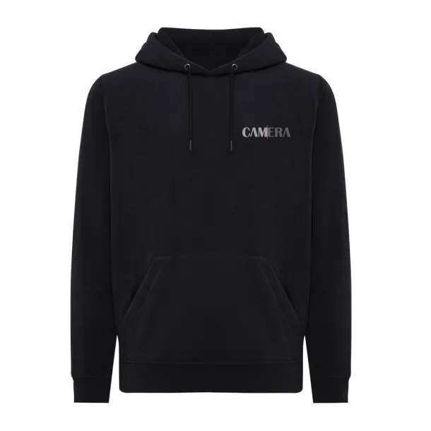  Iqoniq Trivor unisex mikroflis hoodie od recikliranog poliestera, 240 g/m² - iqoniq Crna