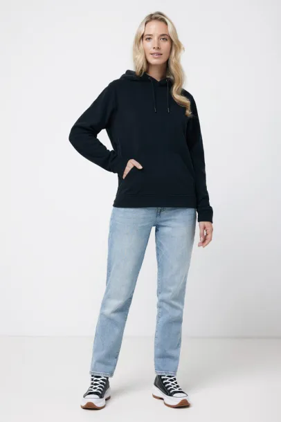  Iqoniq Trivor unisex mikroflis hoodie od recikliranog poliestera, 240 g/m² - iqoniq Crna