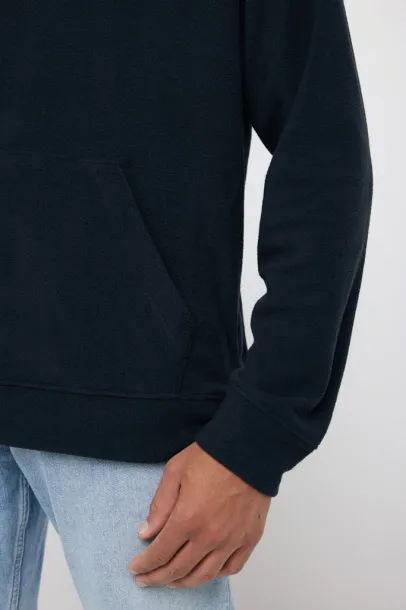  Iqoniq Trivor unisex mikroflis hoodie od recikliranog poliestera, 240 g/m² - iqoniq Crna