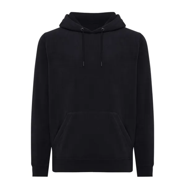  Iqoniq Trivor unisex mikroflis hoodie od recikliranog poliestera, 240 g/m² - iqoniq Crna