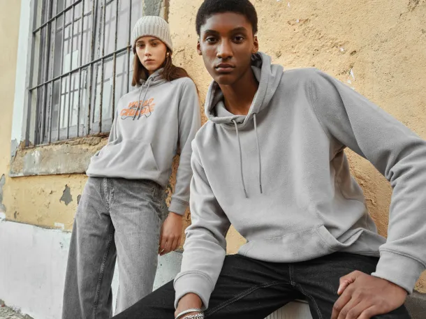  Iqoniq Trivor recycled polyester microfleece hoodie, storm grey - iqoniq storm grey