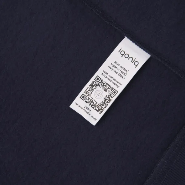  Iqoniq Yoho unisex hoodie od recikliranog pamuka, 340 g/m² - iqoniq navy