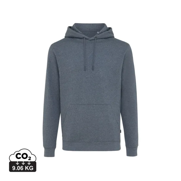  Iqoniq Torres unisex neobojeni hoodie od recikliranog pamuka, 340 g/m² - iqoniq heather navy