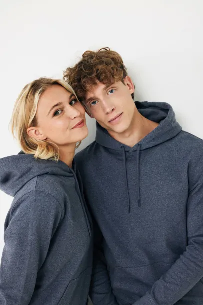  Iqoniq Torres unisex neobojeni hoodie od recikliranog pamuka, 340 g/m² - iqoniq heather navy