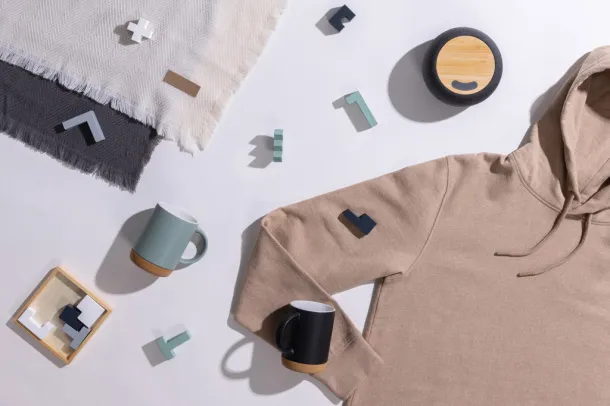  Iqoniq Torres recycled cotton hoodie undyed, natural raw - iqoniq heather brown