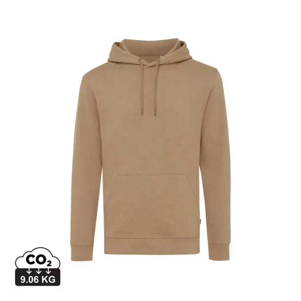  Iqoniq Torres recycled cotton hoodie undyed, natural raw - iqoniq heather brown