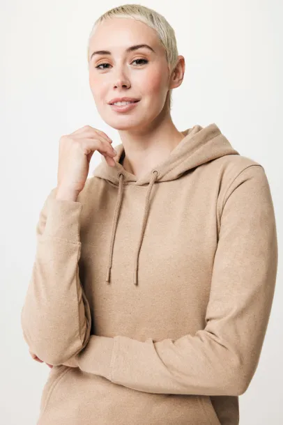 Iqoniq Torres unisex neobojeni hoodie od recikliranog pamuka, 340 g/m² - iqoniq heather brown