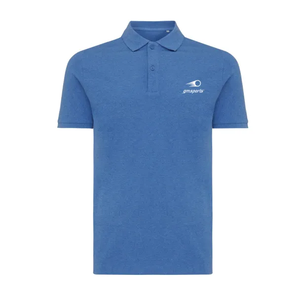  Iqoniq Yosemite unisex polo kratka majica od recikliranog pique pamuka, 220 g/m² - iqoniq heather blue