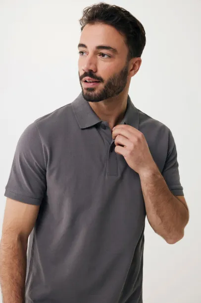  Iqoniq Yosemite unisex polo kratka majica od recikliranog pique pamuka, 220 g/m² - iqoniq anthracite