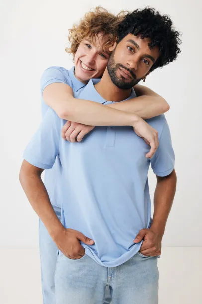  Iqoniq Yosemite unisex polo kratka majica od recikliranog pique pamuka - iqoniq blue 