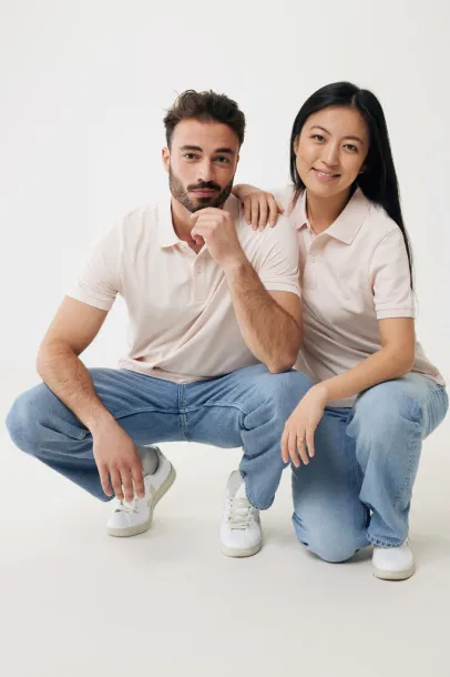  Iqoniq Yosemite unisex polo kratka majica od recikliranog pique pamuka - iqoniq cloud pink 