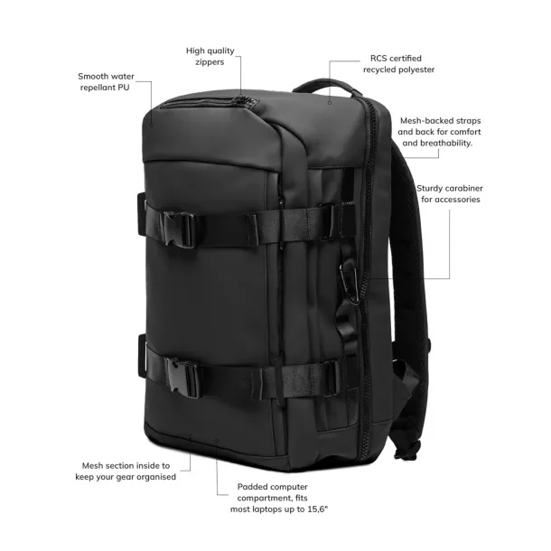 VINGA Baltimore RCS istraživački 15,6" laptop ruksak - Vinga black 