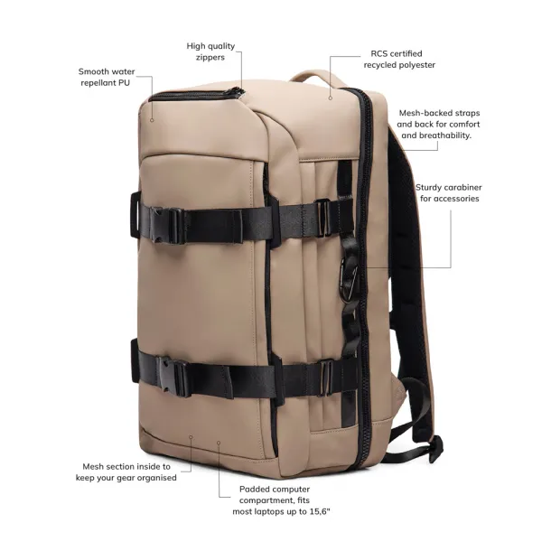VINGA Baltimore RCS explorer’s backpack 15,6" - Vinga greige