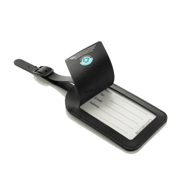 Globetrack RCSrPolyester luggage tag with worldwide locating - XD Collection Black 