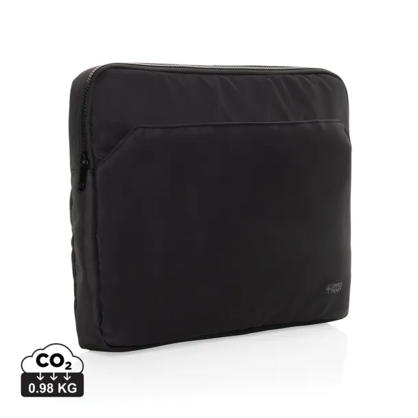 Swiss Peak Aware™ RPET Essential 15.6 inch laptop sleeve - Swiss Peak Black 