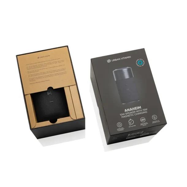 Urban Vitamin Anaheim RCS reciklirani 10W zvučnik i 15W punjač - Urban Vitamin Crna 