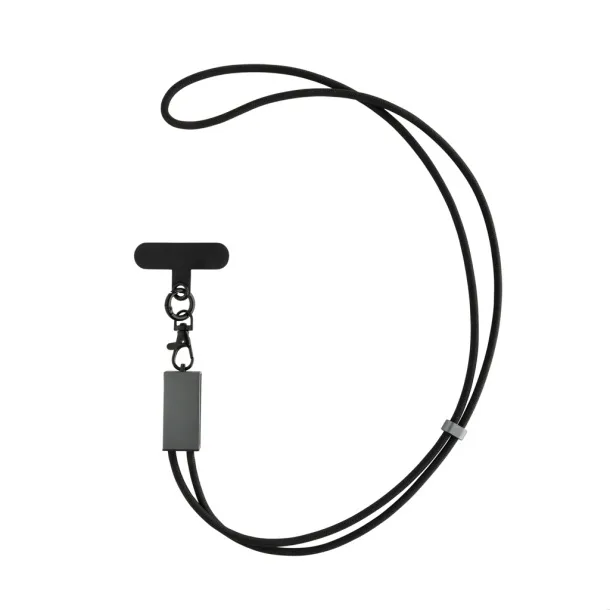 Terra RCS recycled PET phone cord with 60W dual charge cable - XD Xclusive Grey Black