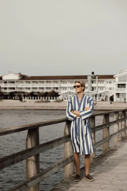 VINGA Ornos GRS hamam ogrtač L/XL - Vinga blue, white Bijela