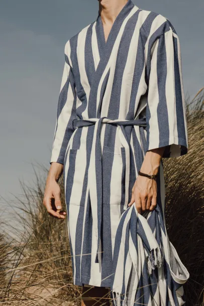 VINGA Ornos GRS hamam ogrtač L/XL - Vinga blue, white Bijela