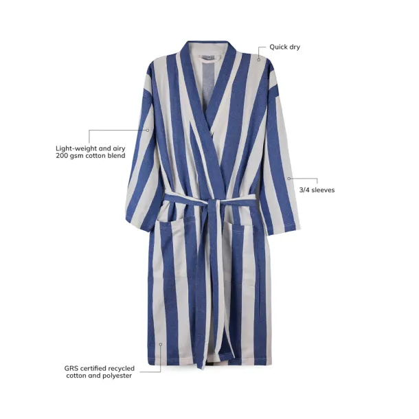 VINGA Ornos GRS hamam ogrtač L/XL - Vinga blue, white Bijela