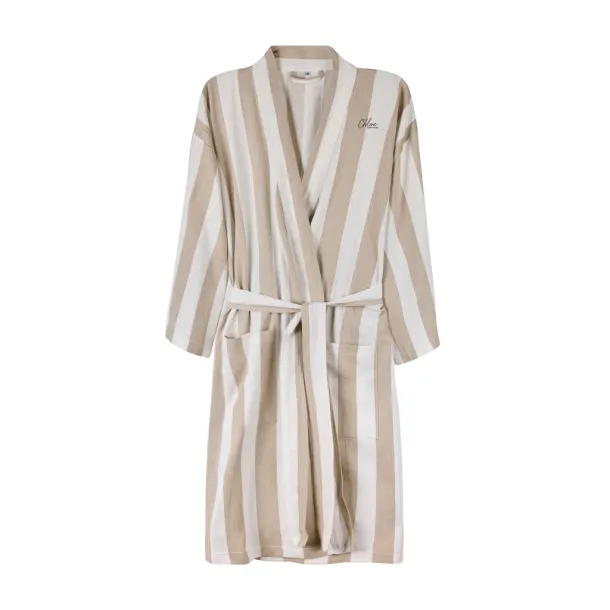 VINGA Ornos GRS hamam ogrtač L/XL - Vinga beige, white Bijela